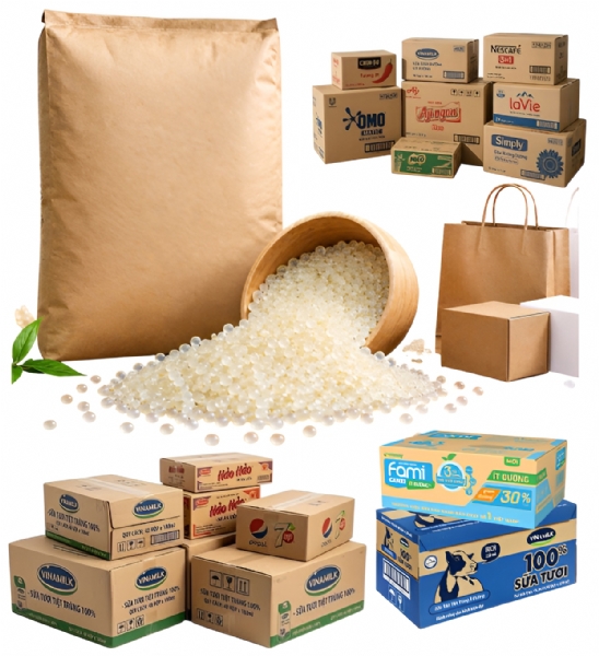 Keo hạt Hotmelt 202 - Keo Nóng Chảy dán bao bì giấy, thùng Carton 